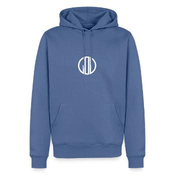 God Gott Kreis - Männer Premium Bio Hoodie - Taubenblau - Vorne - Nico (187cm)