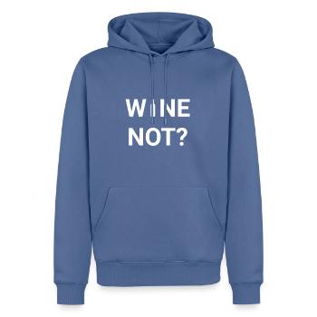 Wine Not - Men’s Premium Organic Hoodie - stone blue - Front - Nico (187cm)
