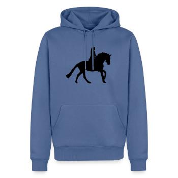 Reiten, Reiterin - Männer Premium Bio Hoodie - Taubenblau - Vorne - Nico (187cm)