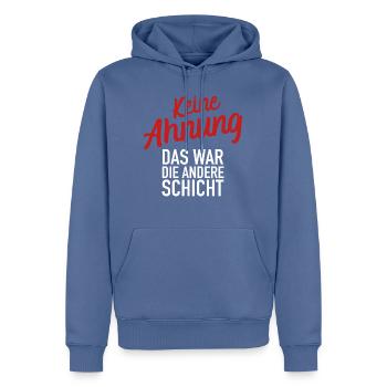 Je ne sais pas! C’était l’autre garde. - Sweat à capuche Premium bio Homme - bleu pigeon - Devant - Nico (187cm)
