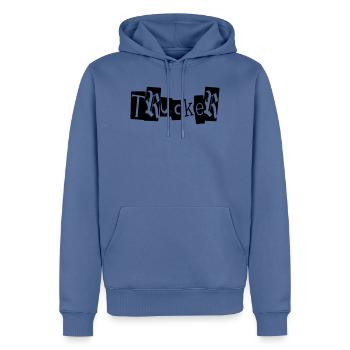 trucker truck babe lkw laster road trip transport - Männer Premium Bio Hoodie - Taubenblau - Vorne - Nico (187cm)