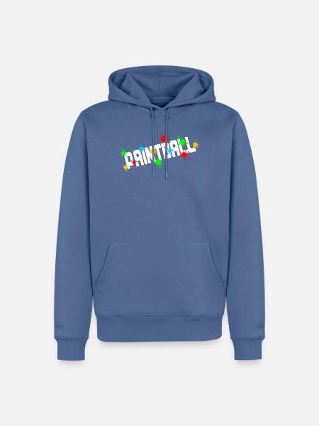 Paintball mit Farbspritzern - Männer Premium Bio Hoodie - Taubenblau