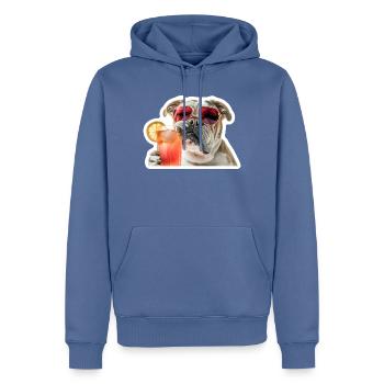Bully trinkt Cocktail - Männer Premium Bio Hoodie - Taubenblau - Vorne - Nico (187cm)