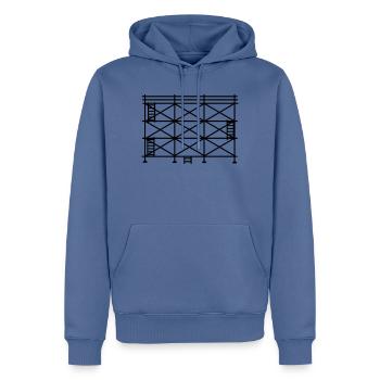 Silhouette d’échafaudage, échafaudage de construction - Sweat à capuche Premium bio Homme - bleu pigeon - Devant - Nico (187cm)