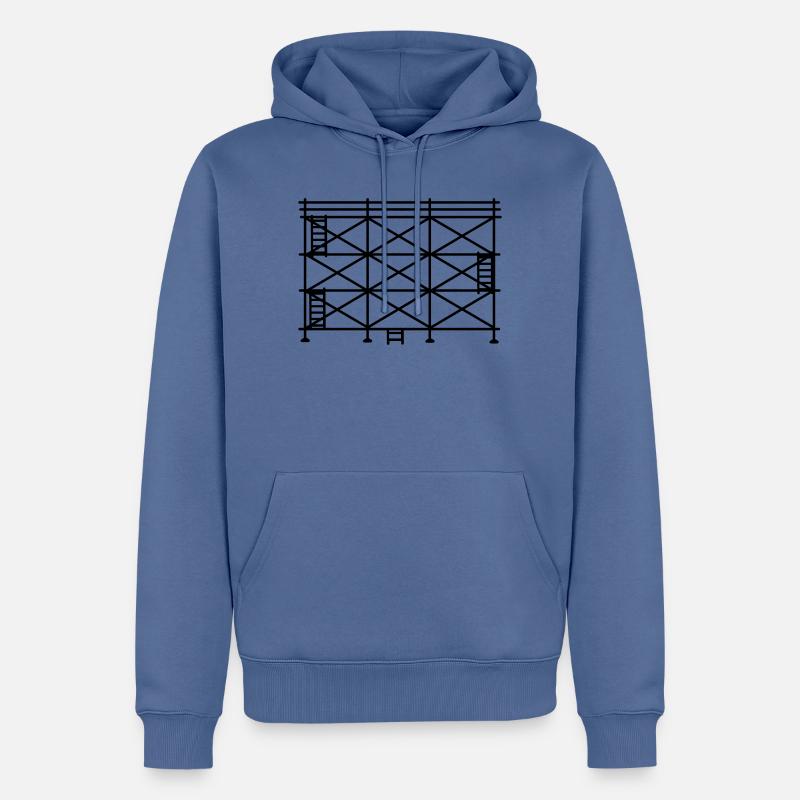 Silhouette d’échafaudage, échafaudage de construction - Sweat à capuche Premium bio Homme - bleu pigeon
