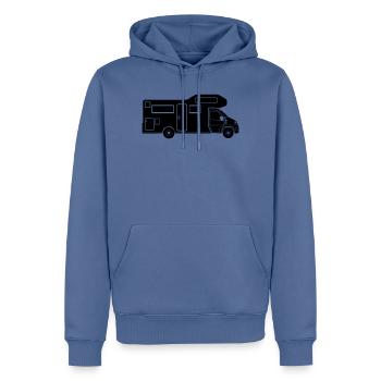 Wohnmobil-Silhouette – schlichtes Camping-Design - Männer Premium Bio Hoodie - Taubenblau - Vorne - Nico (187cm)