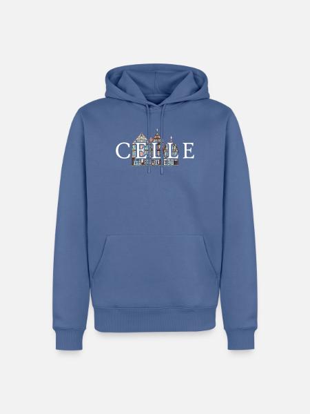 Celle, Niedersachsen, Fachwerkhäuser, Deutschland - Männer Premium Bio Hoodie - Taubenblau