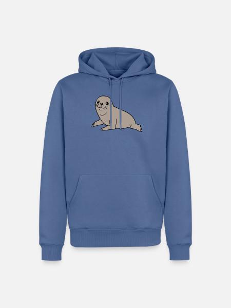 Seehund Robben T-shirt Geschenk Norddeutschland - Männer Premium Bio Hoodie - Taubenblau