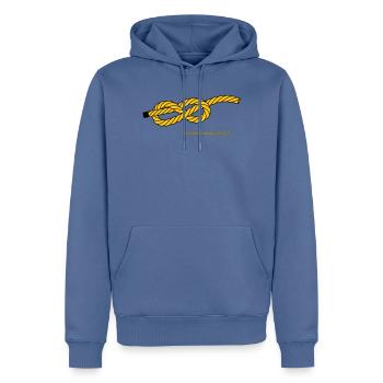 Achtknoten - Knoten Schiff Kapitän Segeln Anker - Männer Premium Bio Hoodie - Taubenblau - Vorne - Nico (187cm)
