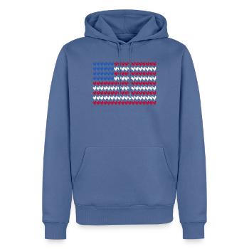 Patriotic Farmer Rooster Flock Poultry USA Pride C - Männer Premium Bio Hoodie - Taubenblau - Vorne - Nico (187cm)