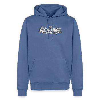 Funny Saying Handwriting Graffiti - Men’s Premium Organic Hoodie - stone blue - Front - Nico (187cm)