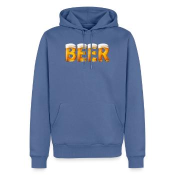 Beer Shirt | Funny Beer Lover Graphic Tee - Men’s Premium Organic Hoodie - stone blue - Front - Nico (187cm)