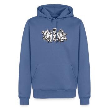 Original Graffiti - Sweat à capuche Premium bio Homme - bleu pigeon - Devant - Nico (187cm)