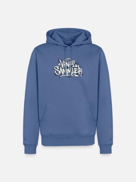 Vinyl Sammler Graffiti - Männer Premium Bio Hoodie - Taubenblau