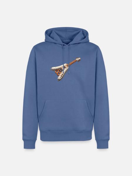 Weisswurst Brezel Gitarre - Männer Premium Bio Hoodie - Taubenblau