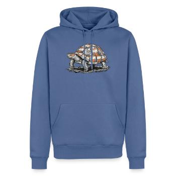 Disketten Schildkröte - Männer Premium Bio Hoodie - Taubenblau - Vorne - Nico (187cm)