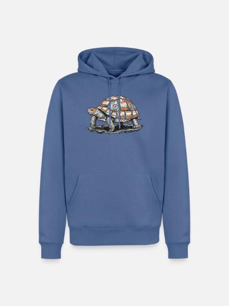 Disketten Schildkröte - Männer Premium Bio Hoodie - Taubenblau