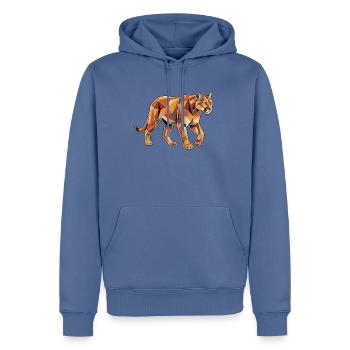 Poly Stil Löwin - Männer Premium Bio Hoodie - Taubenblau - Vorne - Nico (187cm)