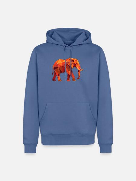 Poly Stil Elefant - Männer Premium Bio Hoodie - Taubenblau