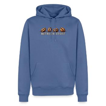 Kaffee Shirt Betriebsstoff - Männer Premium Bio Hoodie - Taubenblau - Vorne - Nico (187cm)
