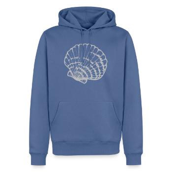 Coquillages - Sweat à capuche Premium bio Homme - bleu pigeon - Devant - Nico (187cm)