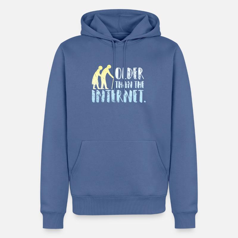 Plus ancien que l'internet - Sweat à capuche Premium bio Homme - bleu pigeon