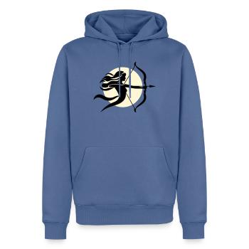 Schütze weiblich - Männer Premium Bio Hoodie - Taubenblau - Vorne - Nico (187cm)