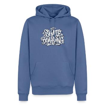 Skateboarding Graffiti Handschrift - Männer Premium Bio Hoodie - Taubenblau - Vorne - Nico (187cm)