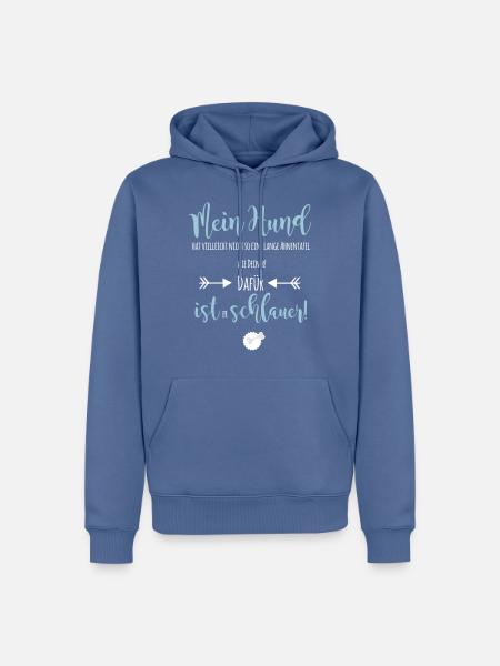 schlauer Hund - Männer Premium Bio Hoodie - Taubenblau