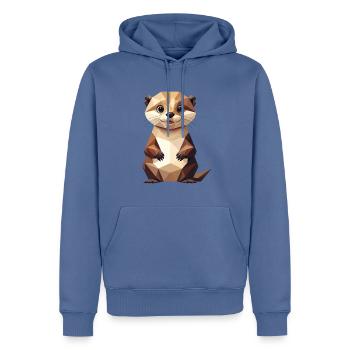 Polygone de loutre - Animal mignon - Sweat à capuche Premium bio Homme - bleu pigeon - Devant - Nico (187cm)