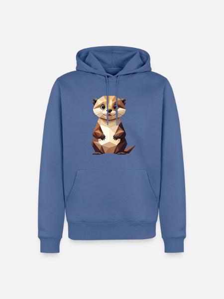Otter Polygon - Süßes Tier - Männer Premium Bio Hoodie - Taubenblau