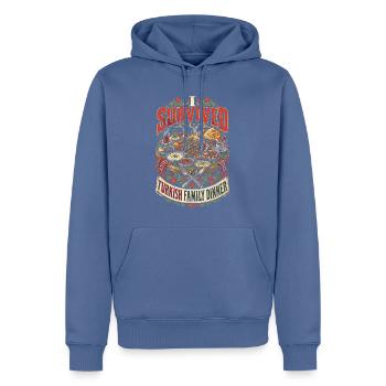 Türkei Türkiye I Survived Turkish Family Dinner - Männer Premium Bio Hoodie - Taubenblau - Vorne - Nico (187cm)