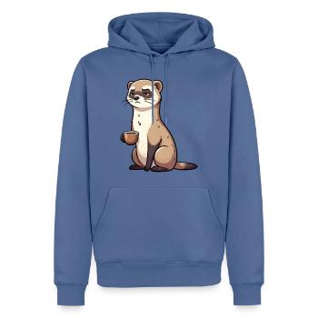 Frettchen Frettchenhalter Frettchenbesitzer - Männer Premium Bio Hoodie - Taubenblau - Vorne - Nico (187cm)