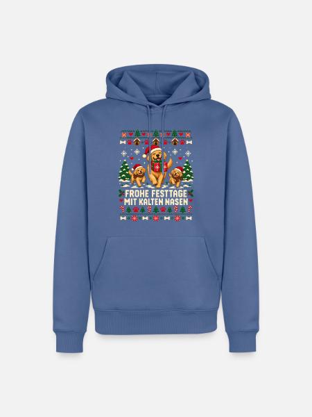 Weihnachtshunde mit kalten Nasen - Männer Premium Bio Hoodie - Taubenblau