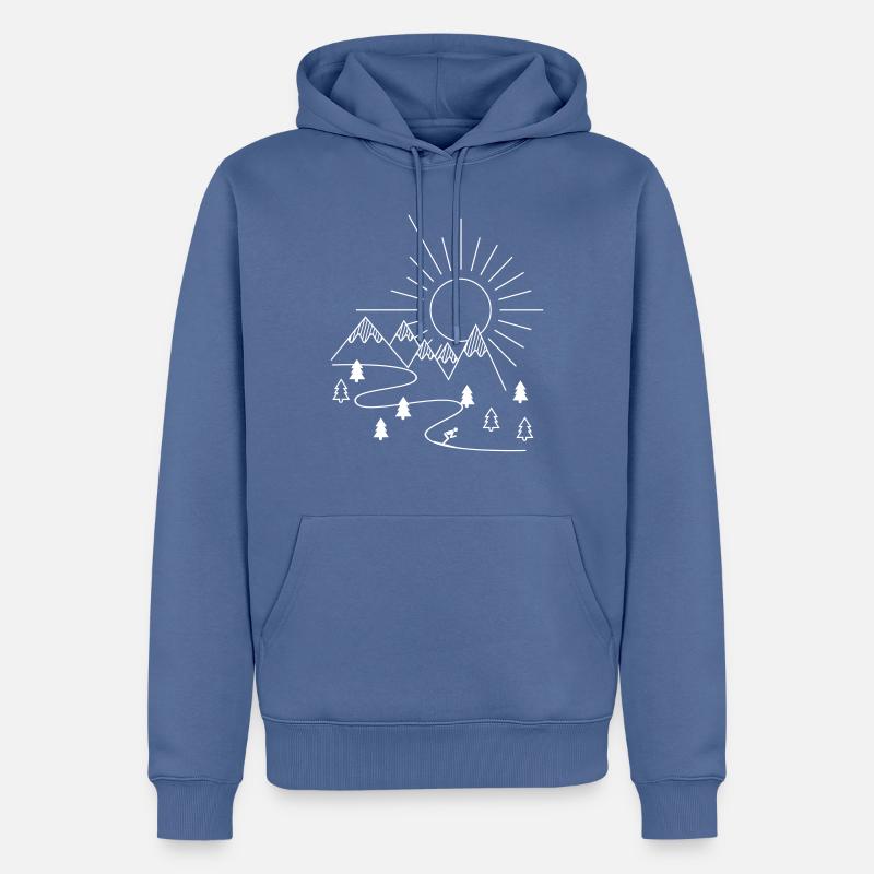 Ski - Männer Premium Bio Hoodie - Taubenblau