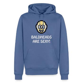 Baldheads Are Sexy (Bald Head NEG 3C) - Männer Premium Bio Hoodie - Taubenblau - Vorne - Nico (187cm)