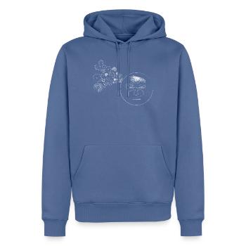 Headshot - Männer Premium Bio Hoodie - Taubenblau - Vorne - Nico (187cm)