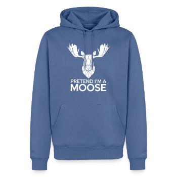 Elch-Humor für Tierfreunde - Männer Premium Bio Hoodie - Taubenblau - Vorne - Nico (187cm)