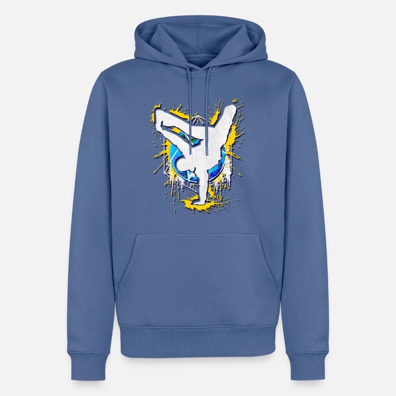 Breakdance - Breakdancer - Breakdancing - BBoy - Sweat à capuche Premium bio Homme - bleu pigeon