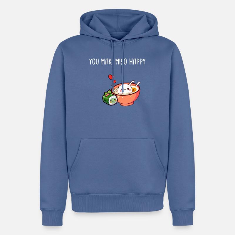 Kawaii Ramen, tu es Maki Miso Heureuse - Sweat à capuche Premium bio Homme - bleu pigeon