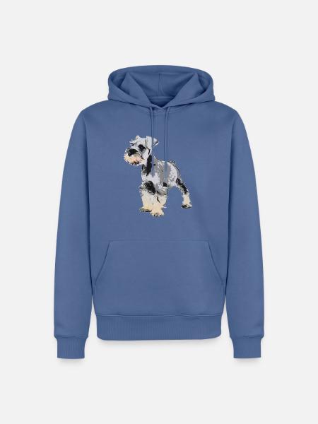 Zwergschnauzer 1 - Männer Premium Bio Hoodie - Taubenblau