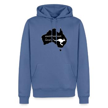 Australian Love Kangaroo - Sweat à capuche Premium bio Homme - bleu pigeon - Devant - Nico (187cm)