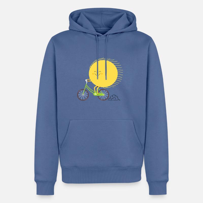 Se déplacer à vélo - Sweat à capuche Premium bio Homme - bleu pigeon
