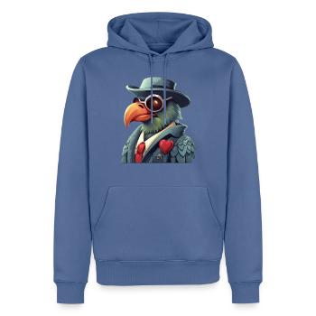 Gangster-Papagei mit Sonnenbrille - Männer Premium Bio Hoodie - Taubenblau - Vorne - Nico (187cm)