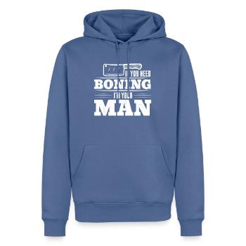 Yes I Cut Meat Need A Lesson - Men’s Premium Organic Hoodie - stone blue - Front - Nico (187cm)
