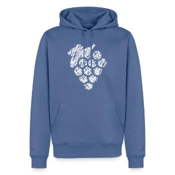 Grape Scribble Painted White Idée cadeau - Sweat à capuche Premium bio Homme - bleu pigeon - Devant - Nico (187cm)
