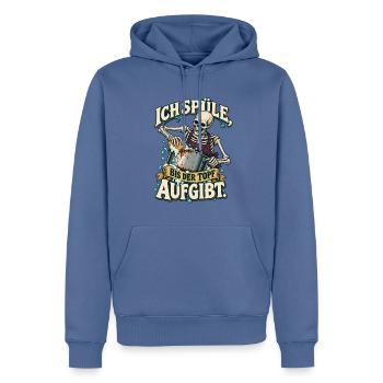 Skelett beim Abwasch – Der Topf gibt auf - Männer Premium Bio Hoodie - Taubenblau - Vorne - Nico (187cm)