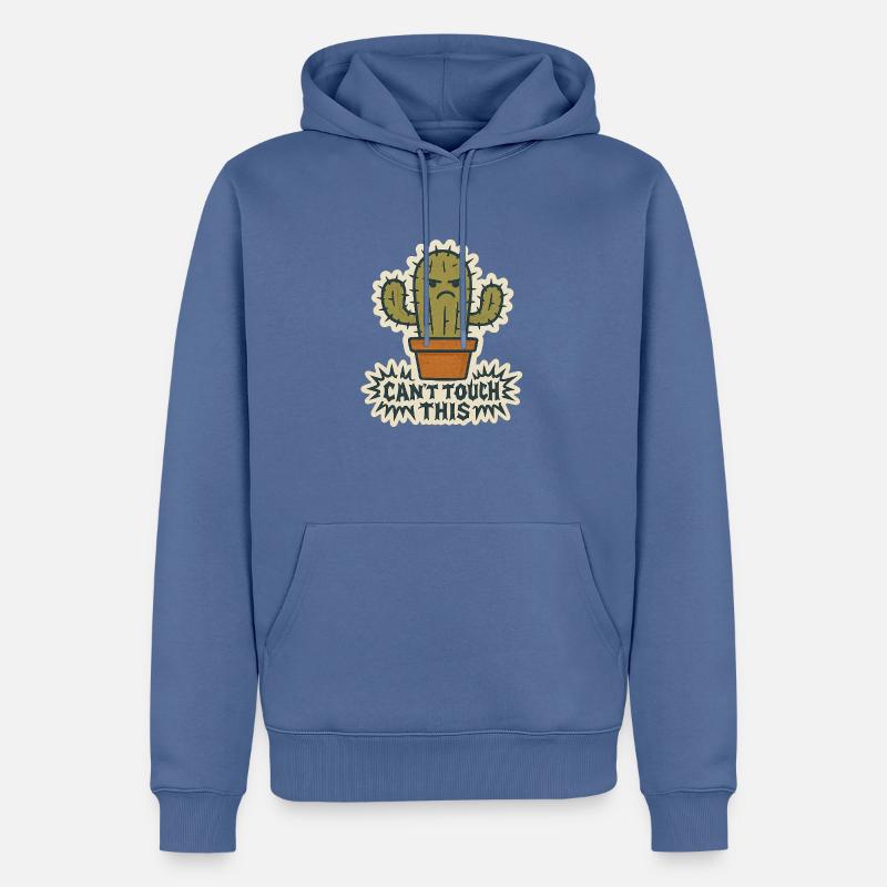Cannot touch this - Kaktus - Männer Premium Bio Hoodie - Taubenblau