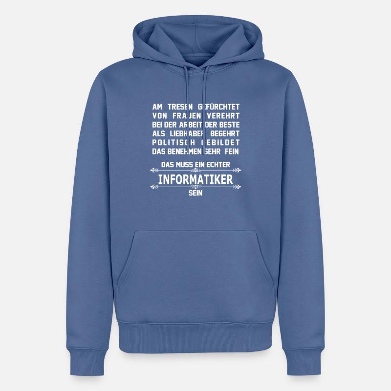 informatiker - Männer Premium Bio Hoodie - Taubenblau
