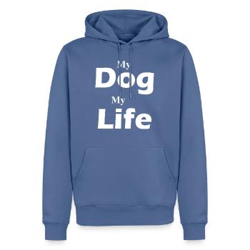Hund Chien - Sweat à capuche Premium bio Homme - bleu pigeon - Devant - Nico (187cm)